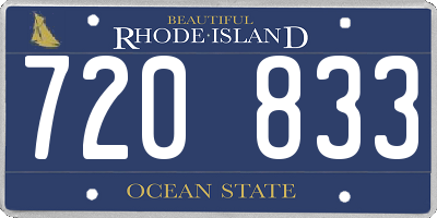 RI license plate 720833