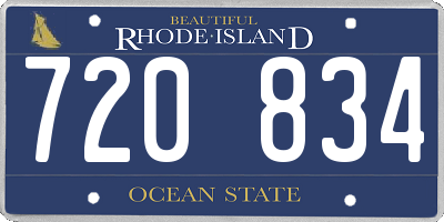 RI license plate 720834