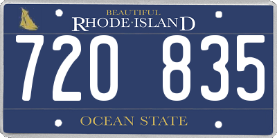 RI license plate 720835