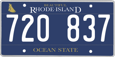 RI license plate 720837