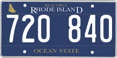 RI license plate 720840