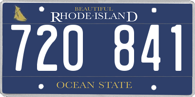 RI license plate 720841