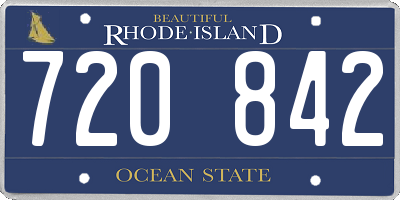 RI license plate 720842