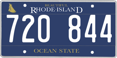 RI license plate 720844