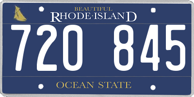 RI license plate 720845