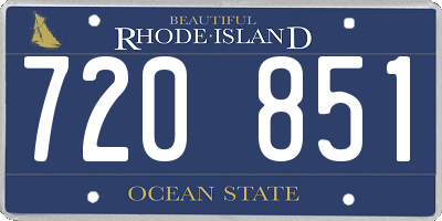 RI license plate 720851