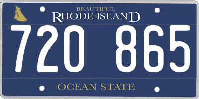 RI license plate 720865