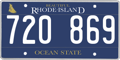 RI license plate 720869