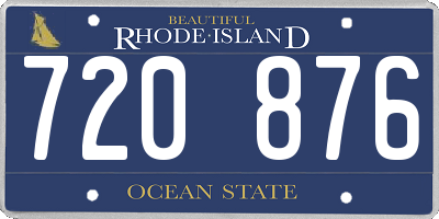 RI license plate 720876