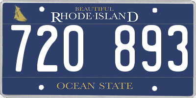 RI license plate 720893