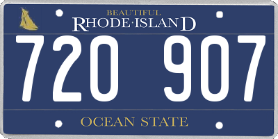 RI license plate 720907
