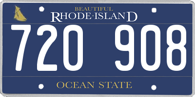 RI license plate 720908