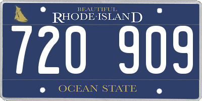 RI license plate 720909