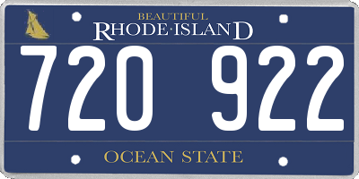 RI license plate 720922