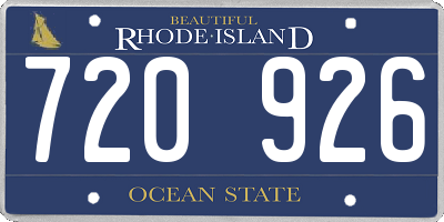 RI license plate 720926