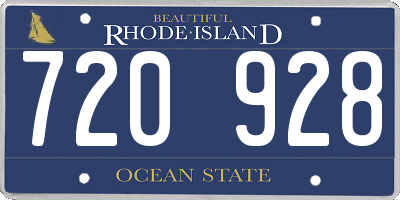 RI license plate 720928