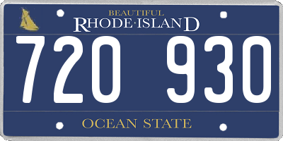 RI license plate 720930