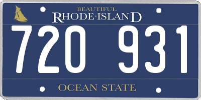 RI license plate 720931