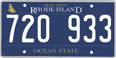 RI license plate 720933