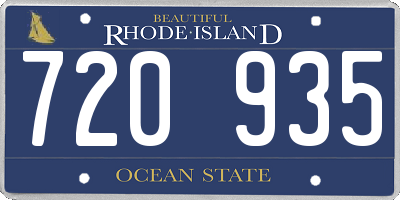 RI license plate 720935