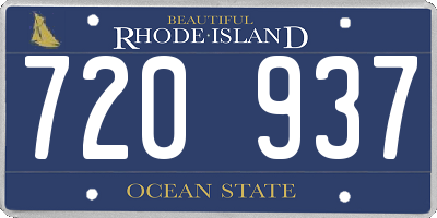 RI license plate 720937