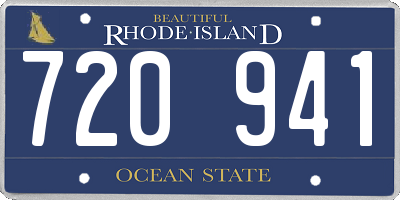 RI license plate 720941