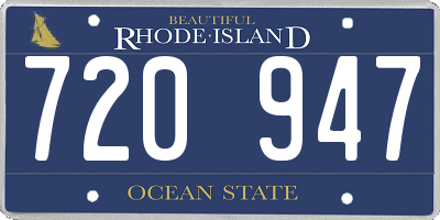 RI license plate 720947