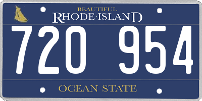 RI license plate 720954