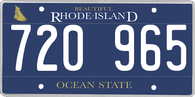 RI license plate 720965