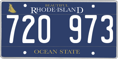 RI license plate 720973