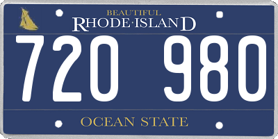 RI license plate 720980