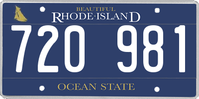 RI license plate 720981