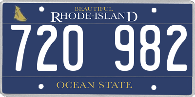 RI license plate 720982