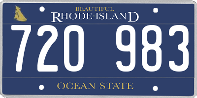 RI license plate 720983