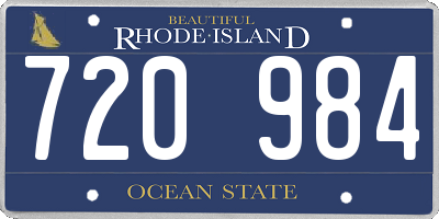 RI license plate 720984