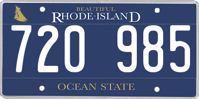 RI license plate 720985