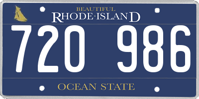 RI license plate 720986