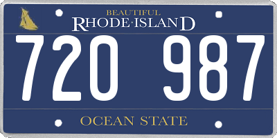 RI license plate 720987