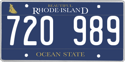 RI license plate 720989