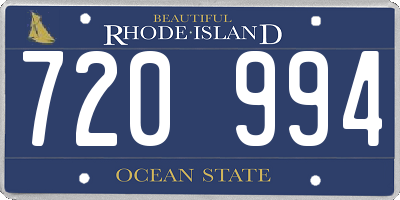 RI license plate 720994