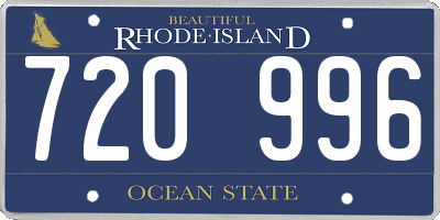 RI license plate 720996