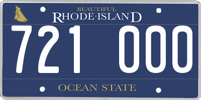 RI license plate 721000