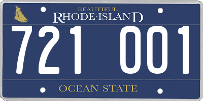 RI license plate 721001