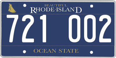 RI license plate 721002