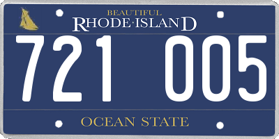 RI license plate 721005