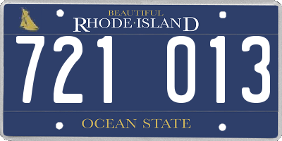 RI license plate 721013
