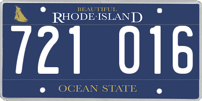 RI license plate 721016