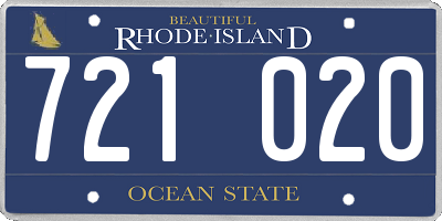 RI license plate 721020