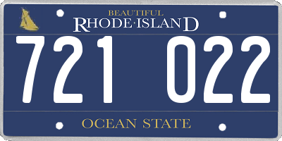 RI license plate 721022