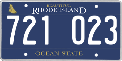 RI license plate 721023